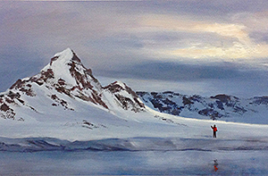Image of the painting Man Waving From the Edge of Antarctica by Adam Straus.